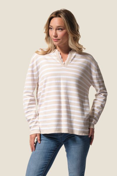 Дамски раиран пуловер Mathilda