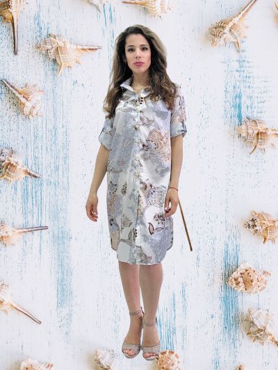 Рокля Sofia от сатинирана вискоза