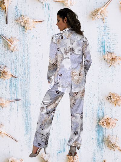 Дамска риза Ocean от сатенирана вискоза