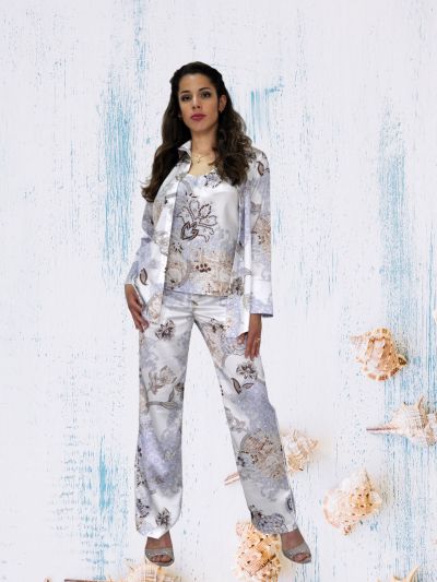 Дамска риза Ocean от сатенирана вискоза